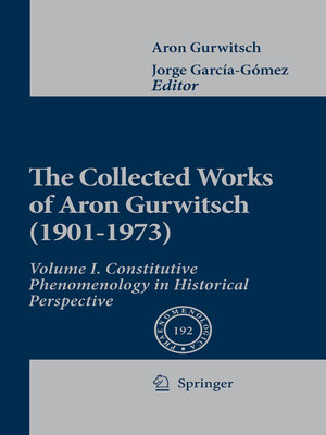 cover image of The Collected Works of Aron Gurwitsch (1901-1973)
